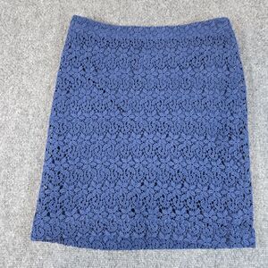 FOREVER‎ 21 Size S Navy Blue Lace Overlay Skirt Straight Gold Zipper Womens